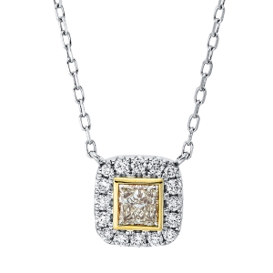 Collier  18kt Weißgold / Gelbgold mit 0,58ct Diamanten