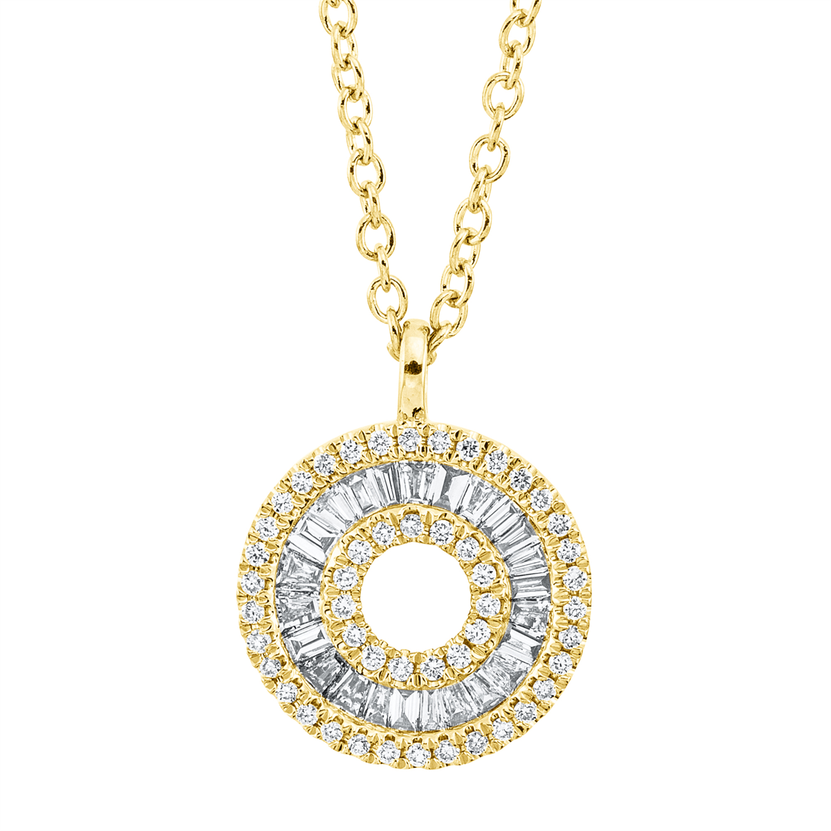 Collier  18kt Gelbgold mit ZÖ 38cm,40,6cm,43,2cm mit 0,30ct Diamanten