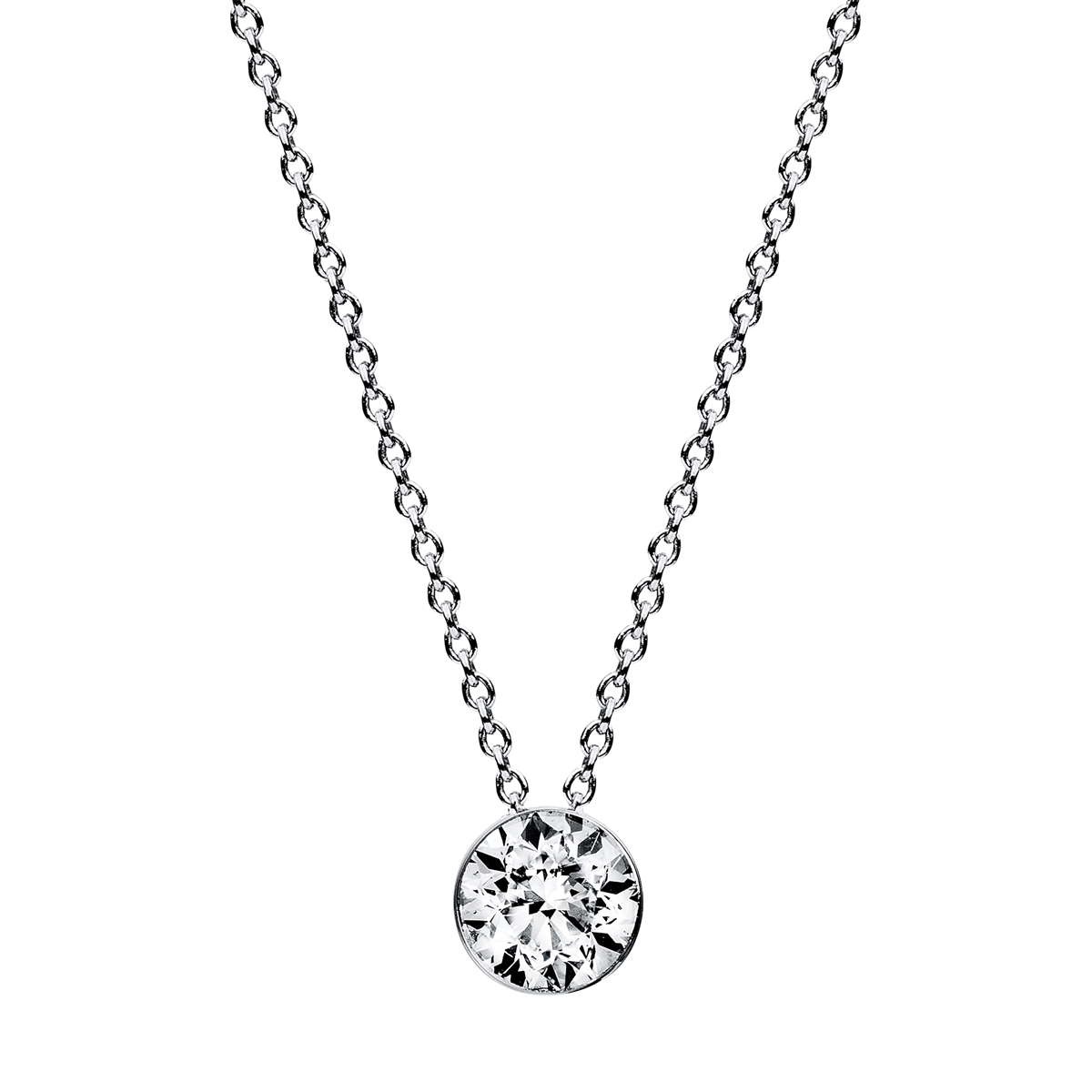 Solitaire Collier Zarge 950PL Platin mit 0,20ct Diamanten