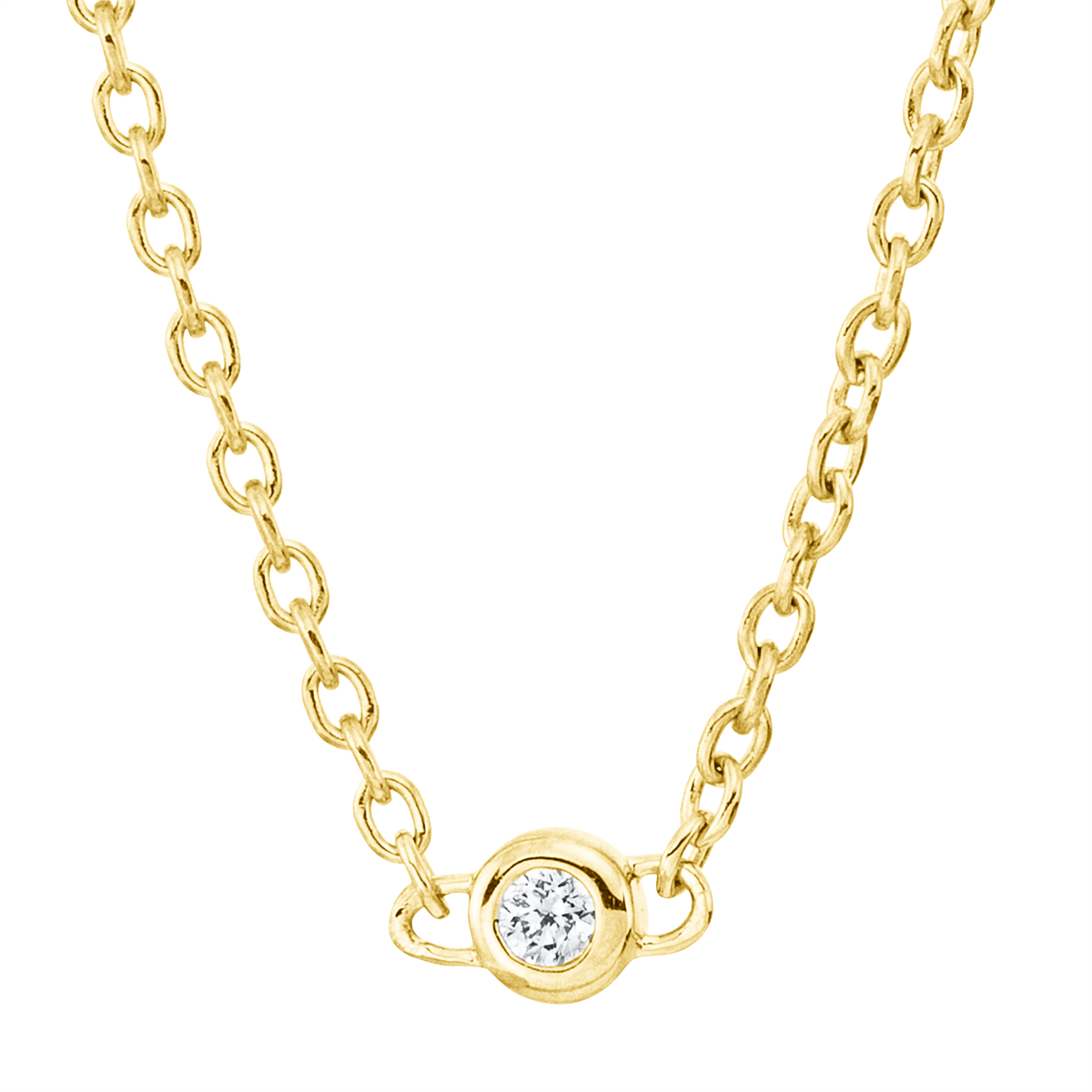 Collier Zarge 18kt Gelbgold mit ZÖ 42 cm mit 0,08ct Diamanten