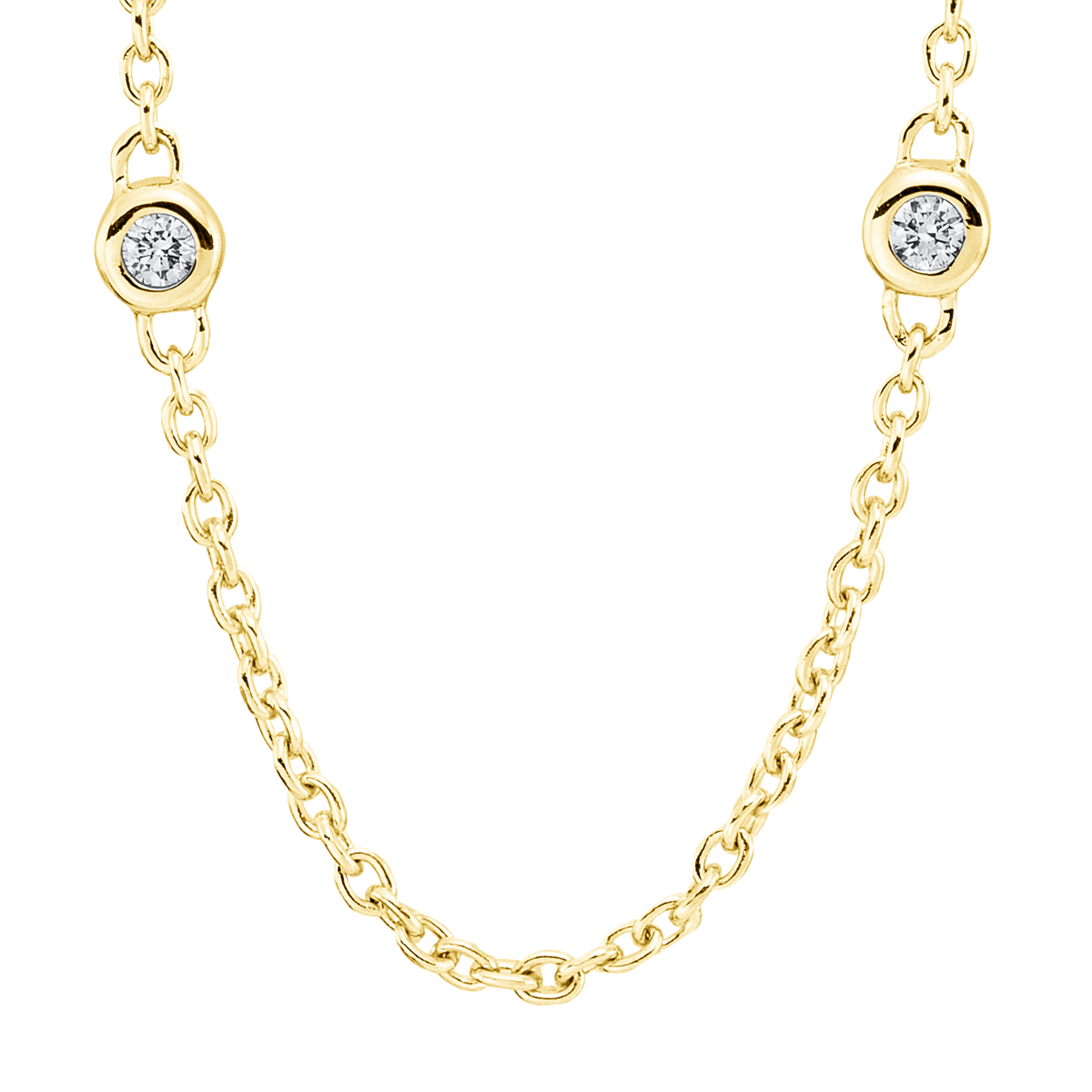 Collier Zarge 18kt Gelbgold mit ZÖ 42 cm mit 0,17ct Diamanten