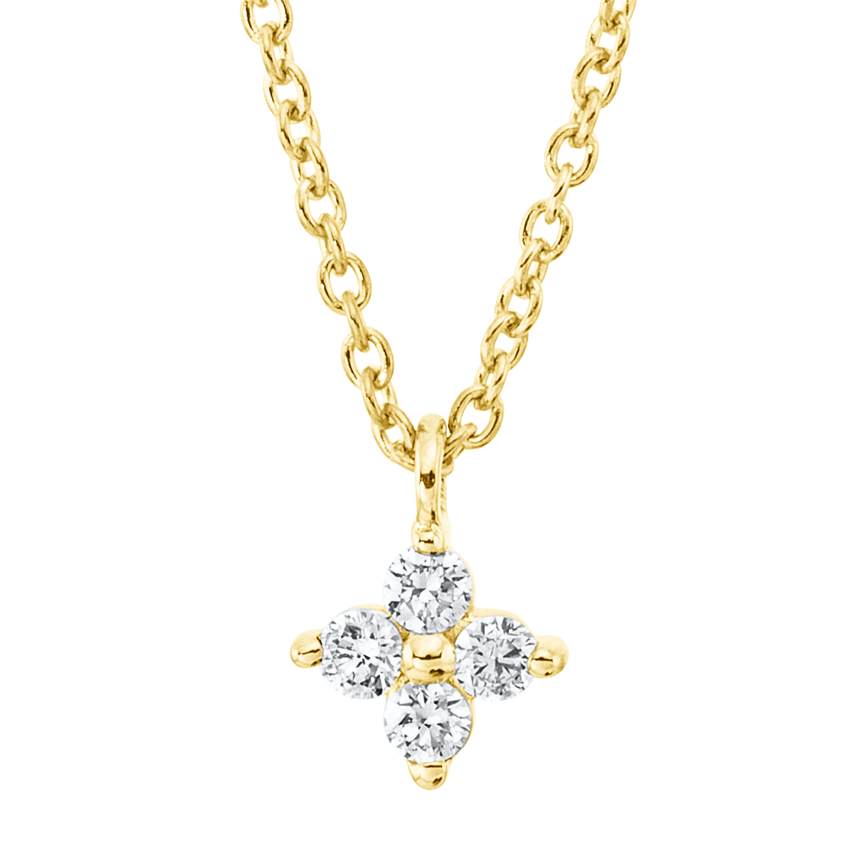 Collier  18kt Gelbgold mit ZÖ 42 cm mit 0,06ct Diamanten