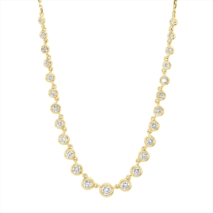 Collier Zarge 18kt Gelbgold mit ZÖ 40,6 cm & 43,2 cm mit 0,77ct Diamanten