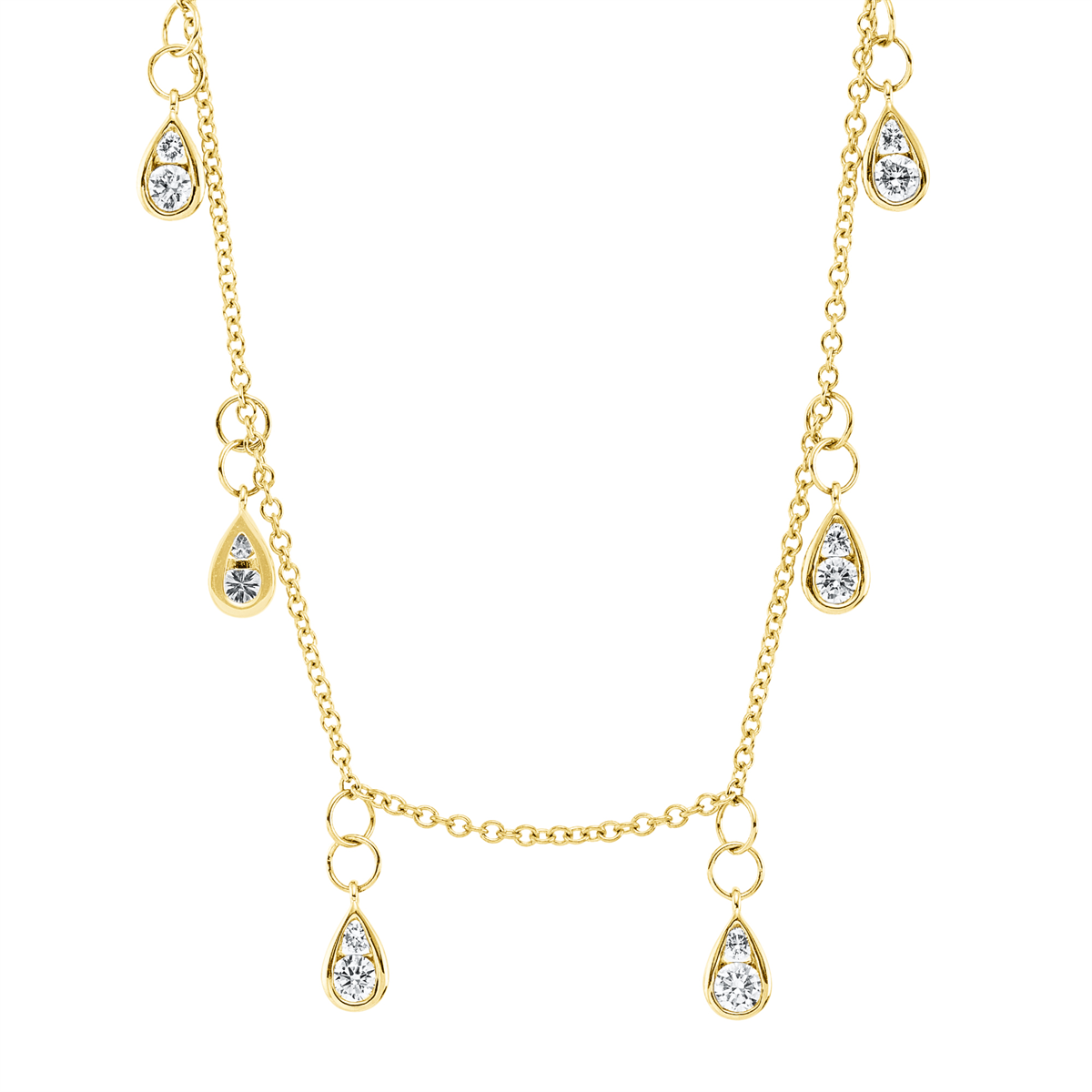 Collier 18 kt GG, mit ZÖ 38cm,40,6cm,43,2cm