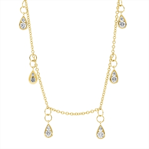 Collier 18 kt GG, mit ZÖ 38cm,40,6cm,43,2cm