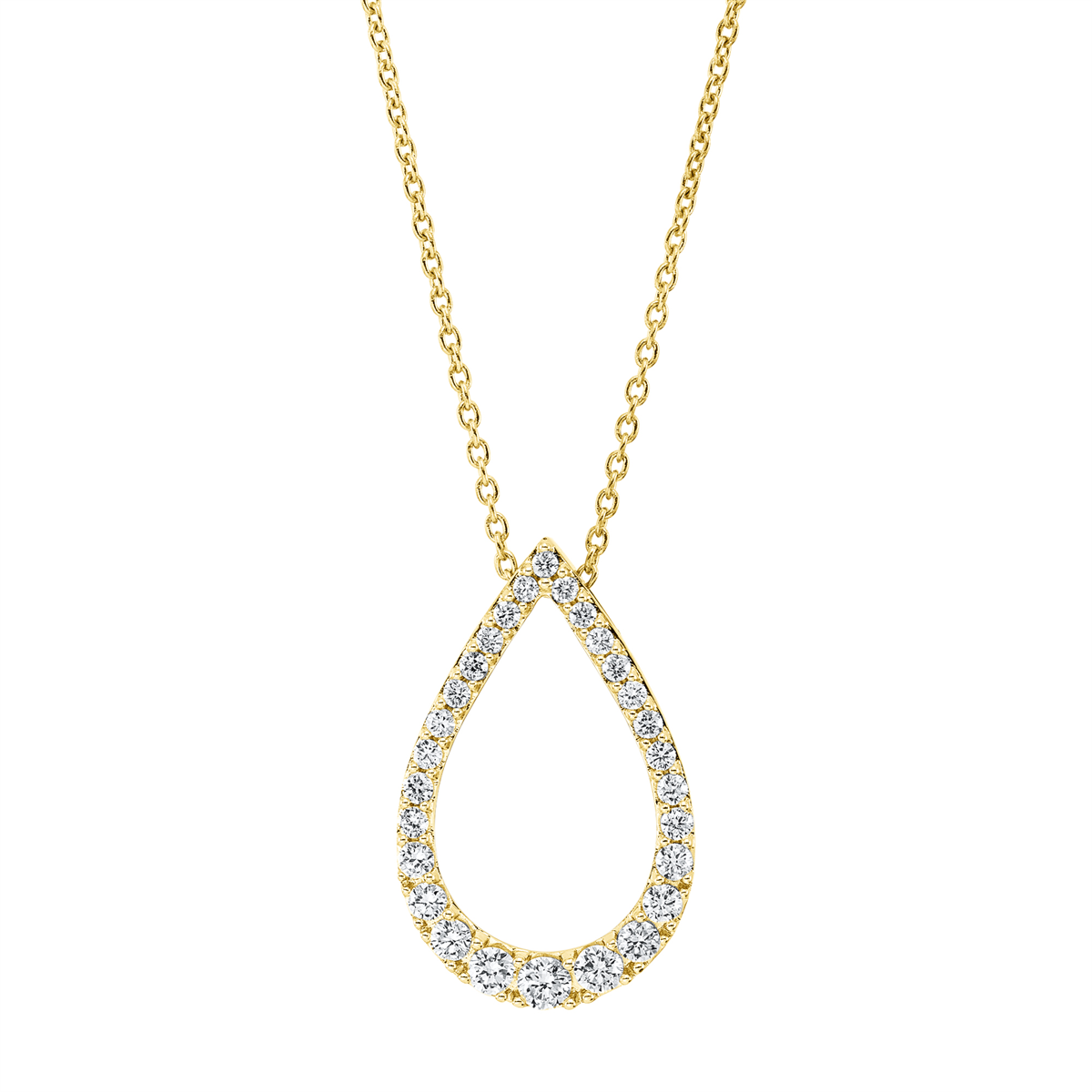 Collier  18kt Gelbgold  Tropfen mit 0,52ct Diamanten