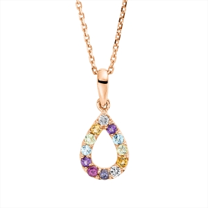 Collier 18 kt GG Tropfen, mit ZÖ 42 cm