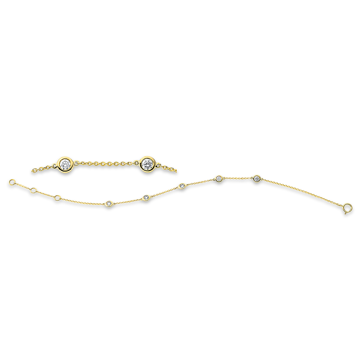 Armband Zarge 18kt Gelbgold mit ZÖ 15,2 cm + 16,5 cm mit 0,36ct Diamanten