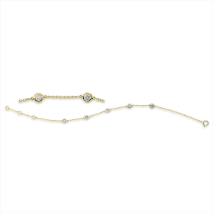 Armband Zarge 18kt Gelbgold mit ZÖ 15,2 cm + 16,5 cm mit 0,36ct Diamanten