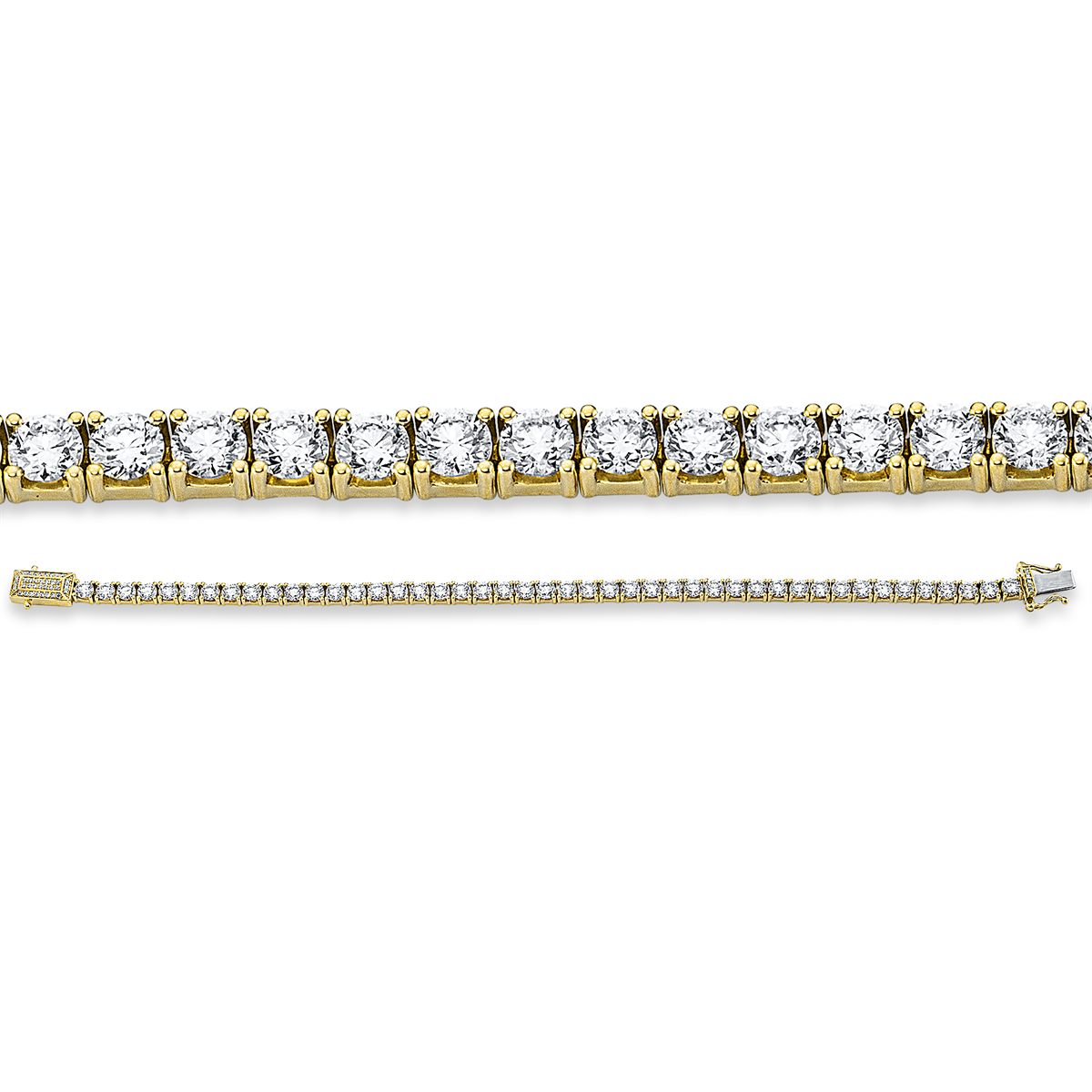 Tennisarmband  18kt Gelbgold mit 8,81ct Diamanten