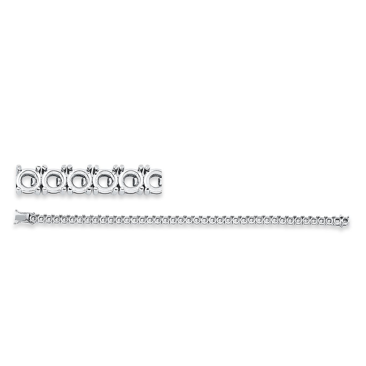 Tennisarmband 4er-Krappe 950PL Platin mit 0,00ct Diamanten