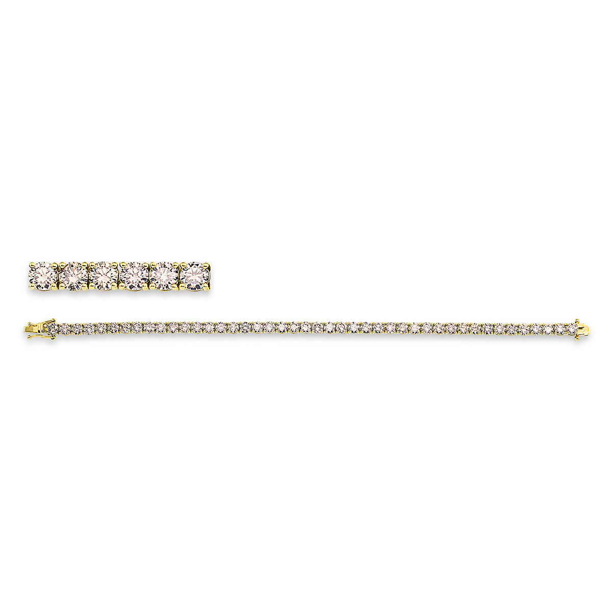 Tennisarmband  18kt Gelbgold mit 10,00ct Diamanten