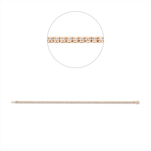 Tennisarmband 4er-Krappe 18kt Rotgold mit 0,48ct Diamanten