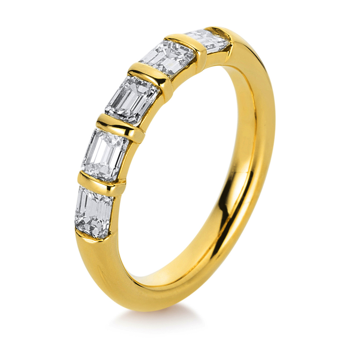 Memoire halb Ring  18kt Gelbgold mit 1,24ct Diamanten