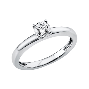 Solitaire Ring 4er-Krappe 14kt Weißgold GIA2426314886 mit 0,41ct Diamanten