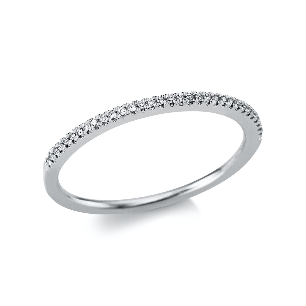 Memoire halb Ring  18kt Weißgold mit 0,05ct Diamanten