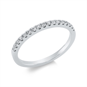 Memoire halb Ring  18kt Weißgold mit 0,20ct Diamanten