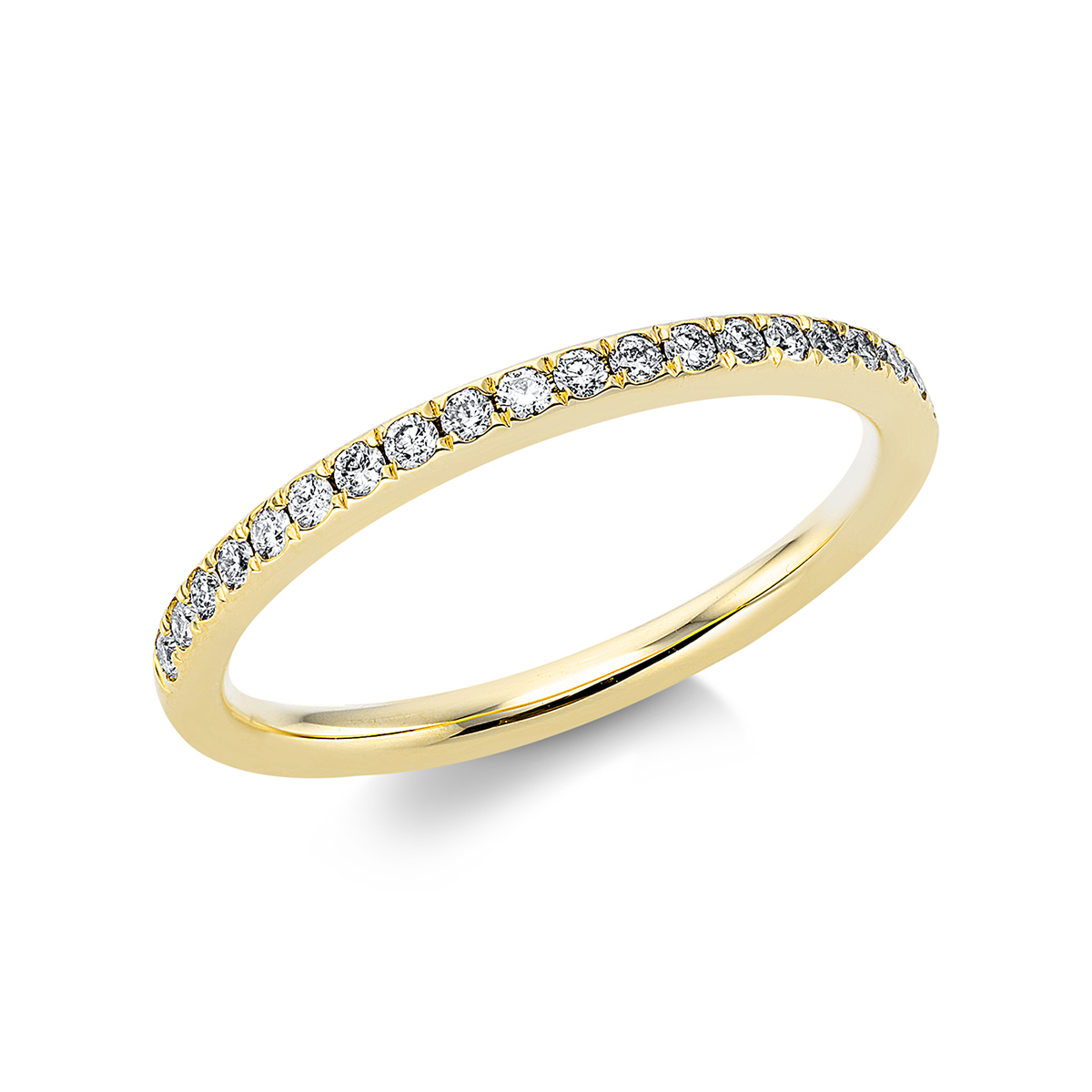 Memoire halb Ring  14kt Gelbgold mit 0,20ct Diamanten