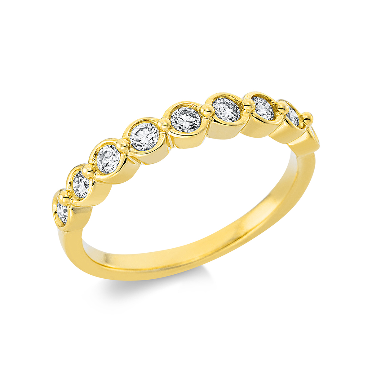 Memoire halb Ring Zarge 18kt Gelbgold mit 0,34ct Diamanten