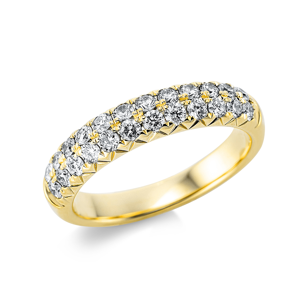 Memoire halb Ring  18kt Gelbgold mit 0,75ct Diamanten