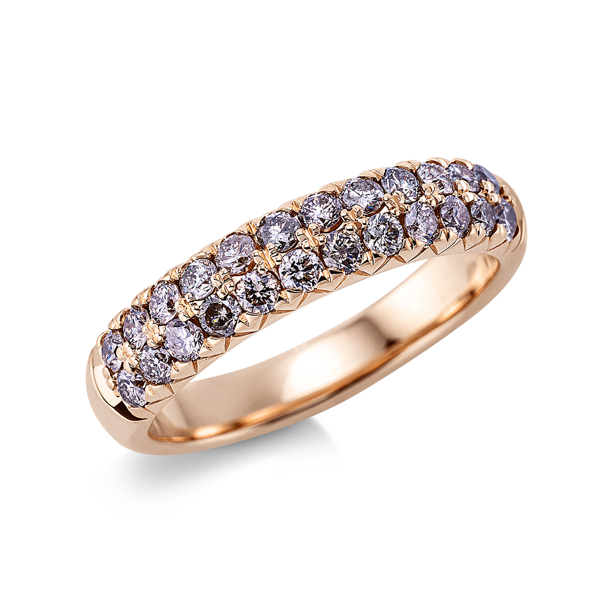 Memoire halb Ring  18kt Rotgold mit 0,75ct Diamanten