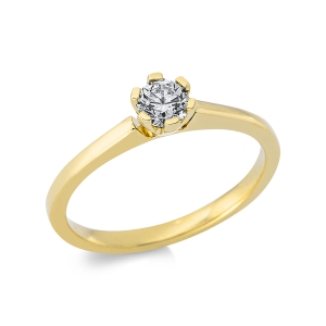 Solitaire Ring  18kt Gelbgold mit 0,29ct Diamanten