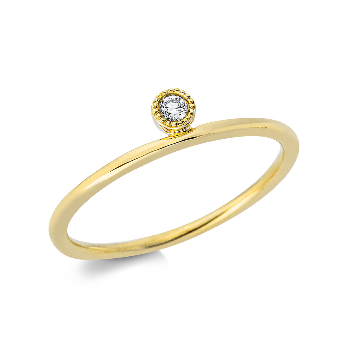 Solitaire Ring  18kt Gelbgold mit 0,03ct Diamanten