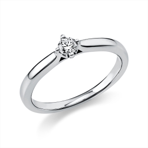 Solitaire Ring 4er-Krappe 14kt Gelbgold mit 0,15ct Diamanten