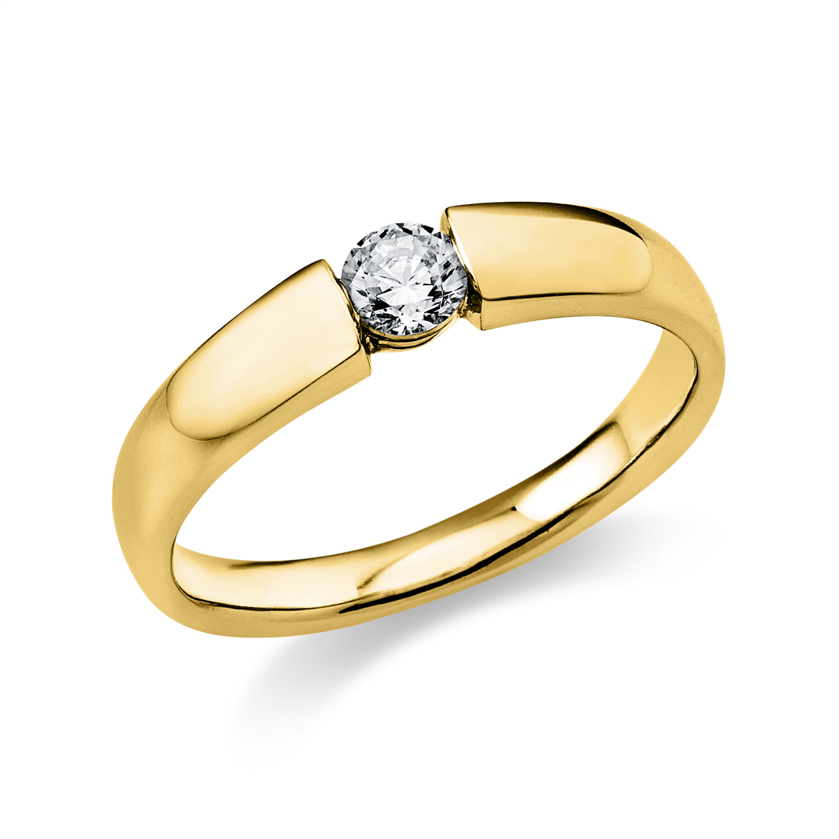 Solitaire Ring  18kt Gelbgold mit 0,20ct Diamanten