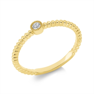 Solitaire Ring  18kt Gelbgold mit 0,05ct Diamanten