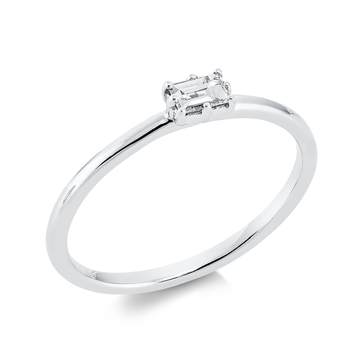 Solitaire Ring  18kt Weißgold mit 0,15ct Diamanten