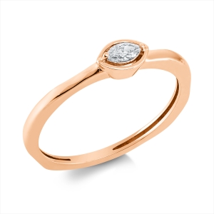 Solitaire Ring  18kt Rotgold mit 0,08ct Diamanten