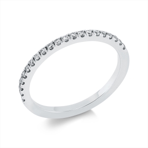 Memoire halb Ring  18kt Weißgold mit 0,16ct Diamanten