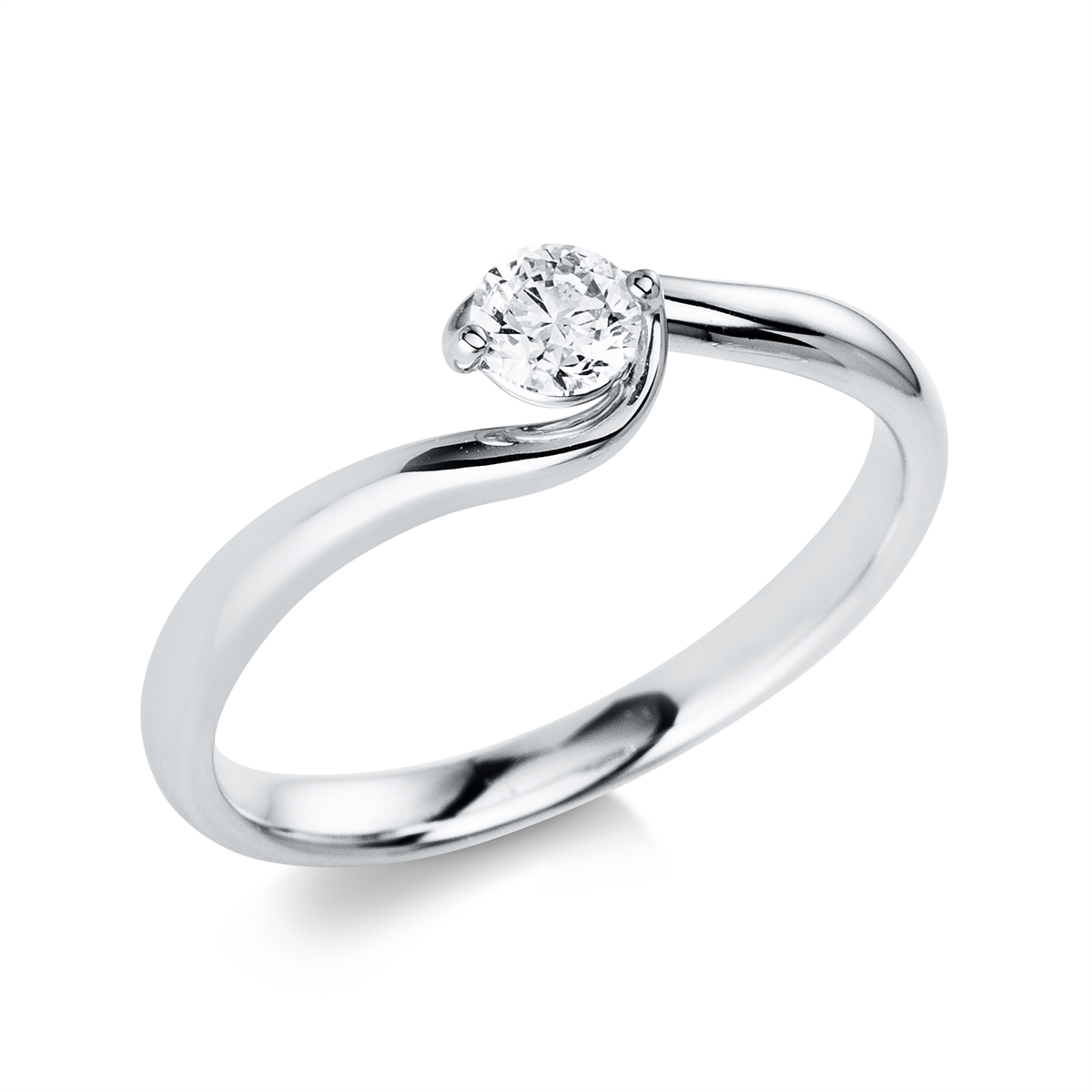 Solitaire Ring  18kt Weißgold mit 0,25ct Diamanten