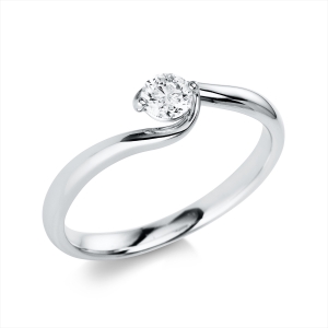 Solitaire Ring  18kt Weißgold mit 0,25ct Diamanten