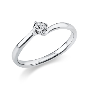 Solitaire Ring 4er-Krappe 14kt Gelbgold mit 0,20ct Diamanten