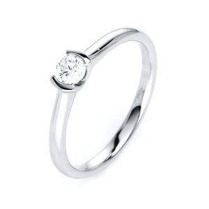 Solitaire Ring  14kt Weißgold mit 0,25ct Diamanten