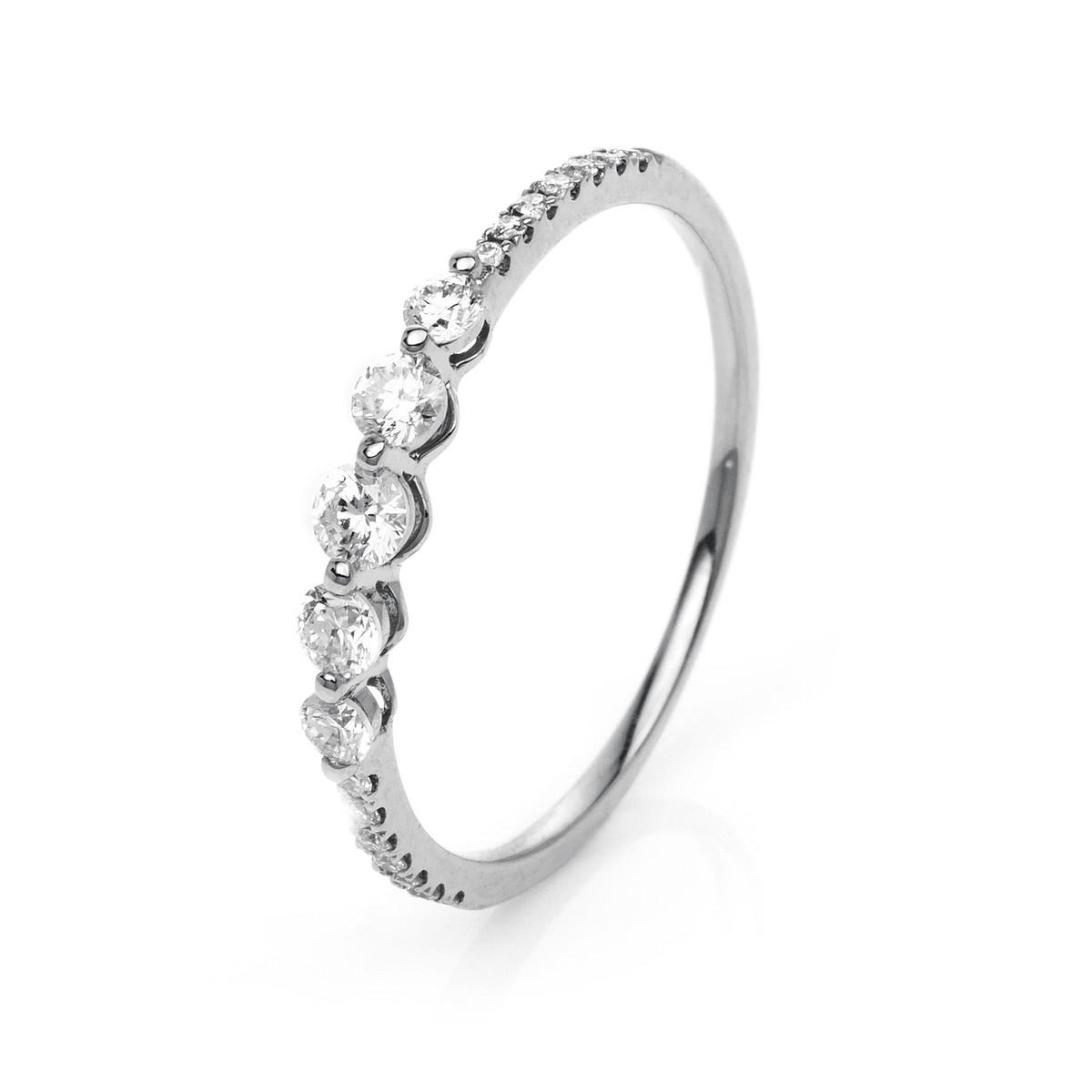 Memoire halb Ring  18kt Weißgold mit 0,32ct Diamanten