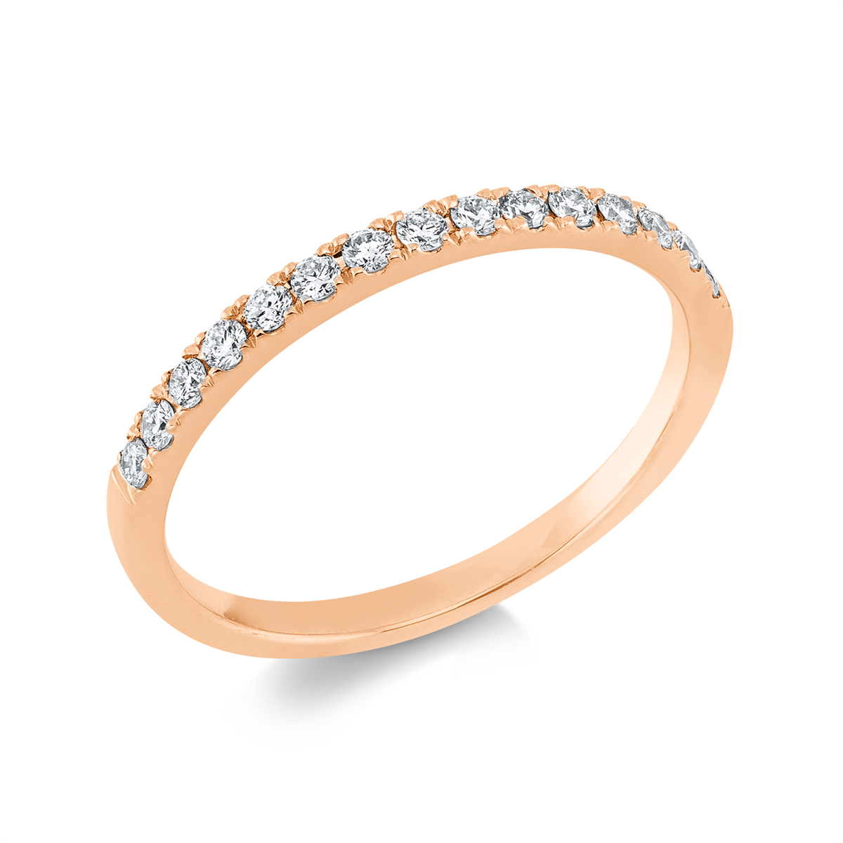 Memoire halb Ring  18kt Rotgold mit 0,24ct Diamanten