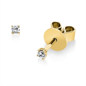 Solitaire Ohrstecker 4er-Krappe 14kt Gelbgold mit 0,05ct Diamanten