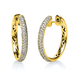 Pavé Creolen  18kt Rotgold mit 0,57ct Diamanten