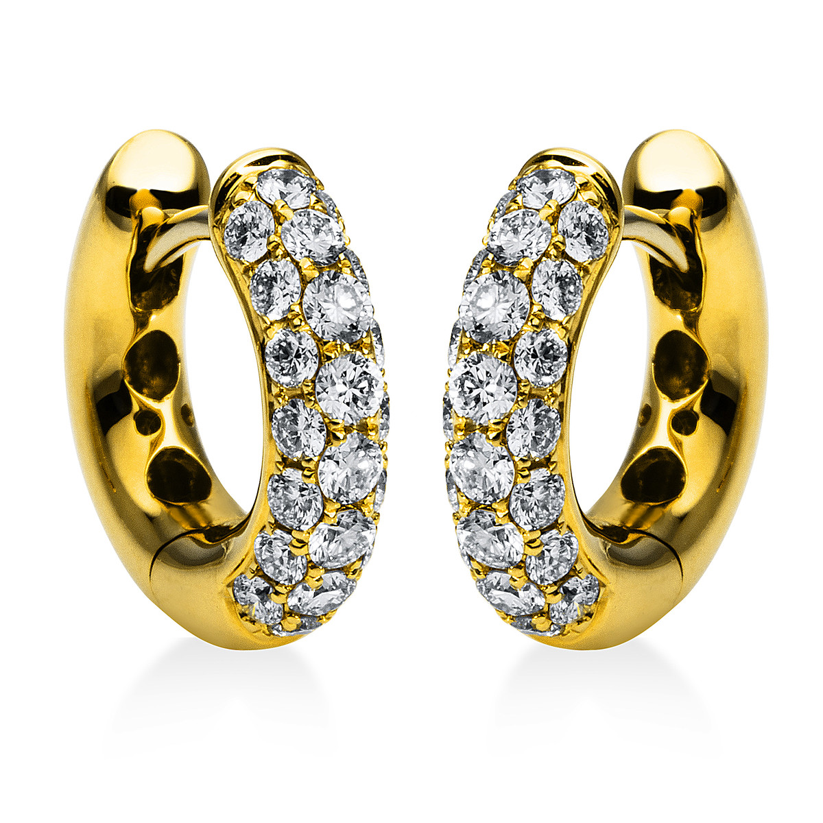 Pavé Creolen  18kt Gelbgold mit 0,58ct Diamanten