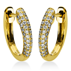 Pavé Creolen  18kt Gelbgold mit 0,29ct Diamanten