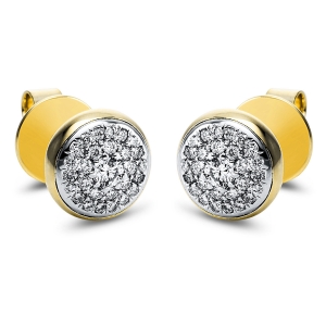 Pavé Ohrstecker  14kt Gelbgold / Weißgold mit 0,38ct Diamanten