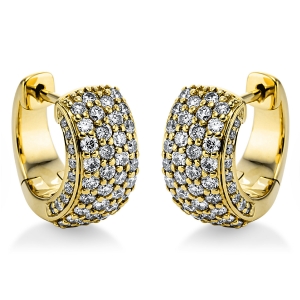 Pavé Creolen  18kt Gelbgold mit 1,01ct Diamanten