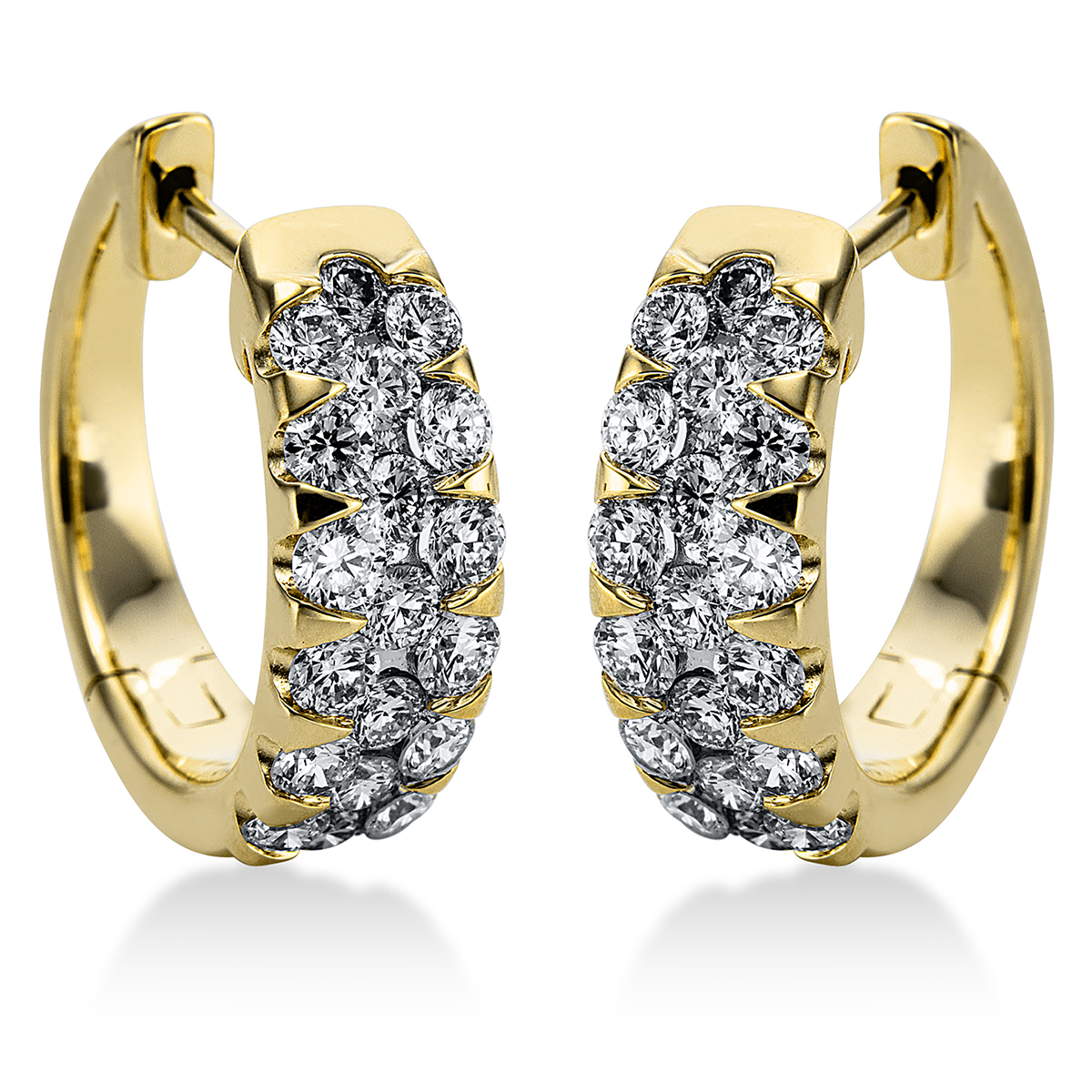 Pavé Creolen  18kt Gelbgold mit 1,01ct Diamanten