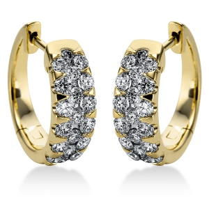 Pavé Creolen  18kt Gelbgold mit 1,01ct Diamanten