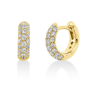 Pavé Creolen  18kt Gelbgold mit 0,34ct Diamanten