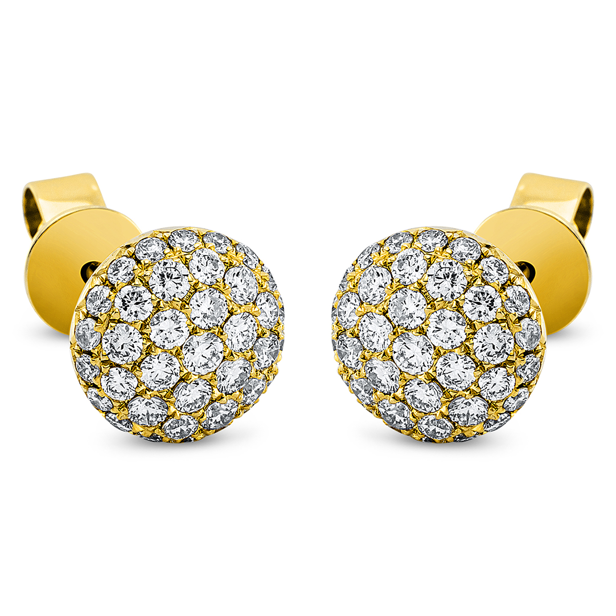 Pavé Ohrstecker  18kt Gelbgold mit 0,73ct Diamanten