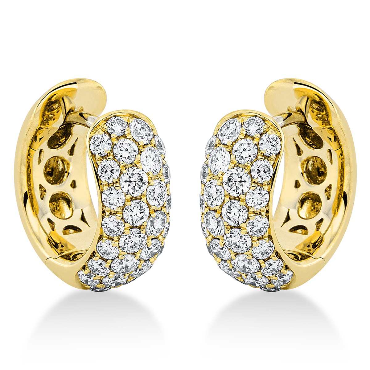 Pavé Creolen  18kt Gelbgold mit 0,84ct Diamanten